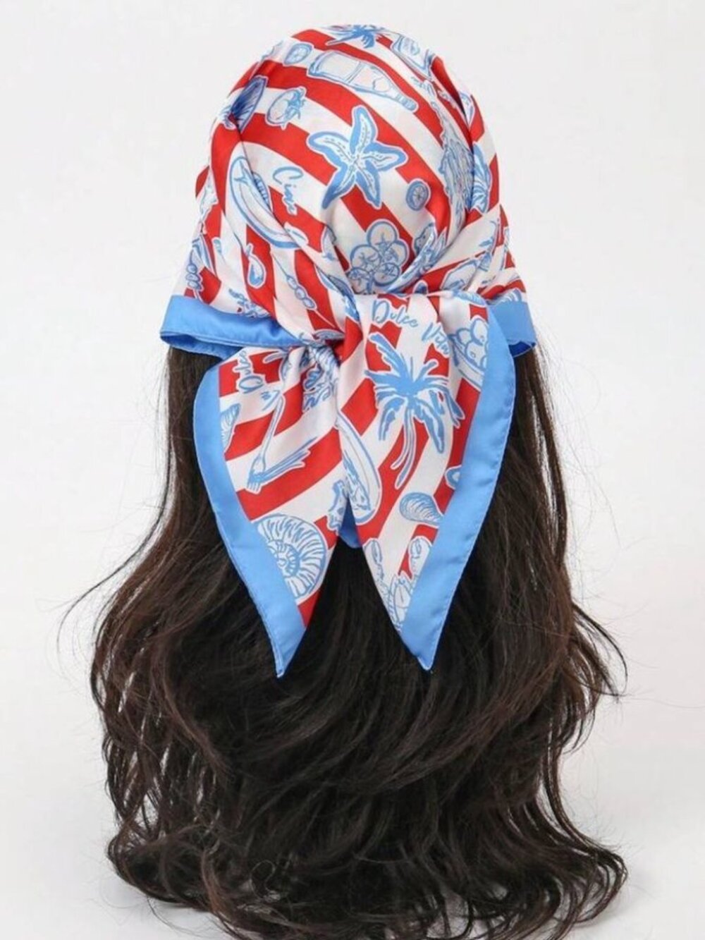 BohoStriped Red Scarf N1403